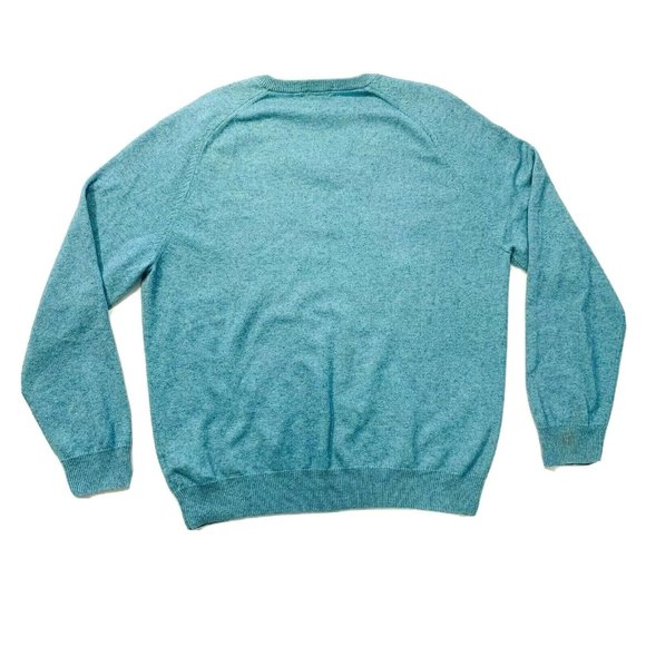 J Crew Cotton Cashmere Blend Knit Sweater V Neck Long Sleeve Light Blue L #86055 - Picture 6 of 12